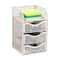 Mind Reader White 3 Drawers Mini Desk Office Supplies Organizer